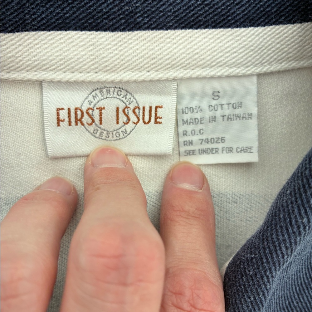 Vintage 80s First Issue Vertical Stripe Denim Jacket - Picture 8 of 10